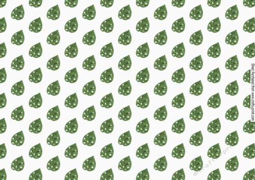 Fabric effect green leaves with polkadots back ground paper