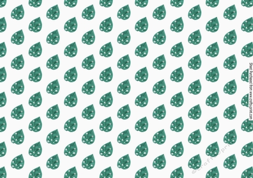 Fabric effect turq leaves with polkadots background paper