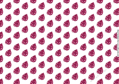 Fabric effect pink leaves with polkadots back ground paper
