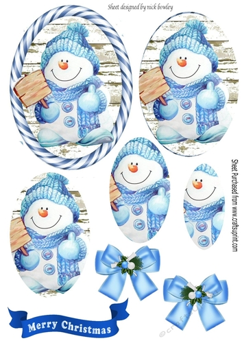 Cute snowman candy stripe frame oval pyramids