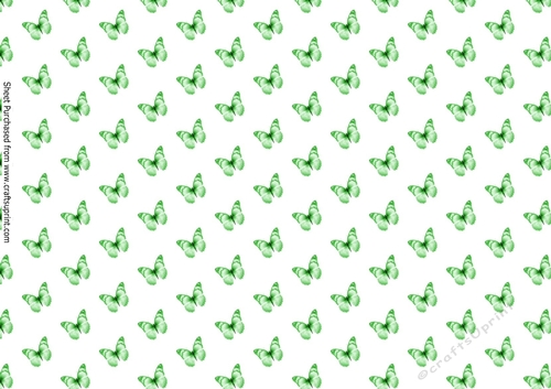 pretty green butterflies backing paper