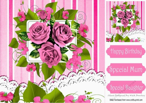 pretty pink roses with lace for that special someone 8x8 