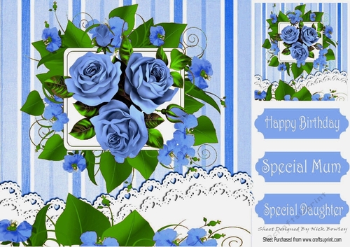 pretty blue roses with lace for that special someone 8x8
