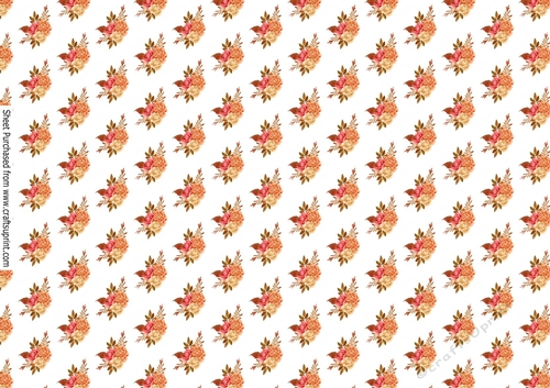 Backing paper of roses red & cream