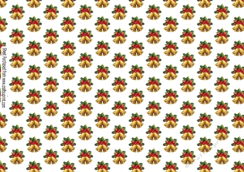 lovely christmas bells with holly backing paper