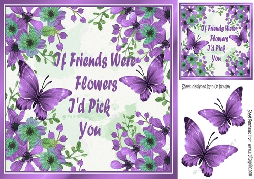 pretty purple flowers and purple butterflies, i would pick for a friend 8x8