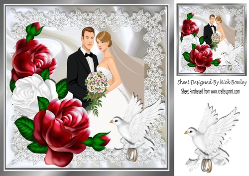 Pretty red/white roses for the bride and groom on there wedding 8x8