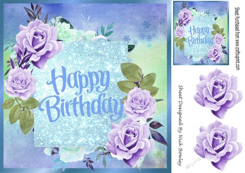 Pretty lilac roses for your special day (BIRTHDAY) 8x8