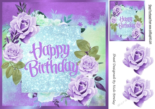 Pretty lilac roses for your special day (BIRTHDAY PURPLE) 8x8