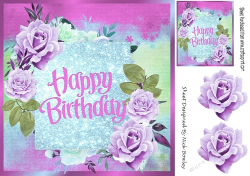 Pretty lilac roses for your special day (BIRTHDAY PINK) 8x8