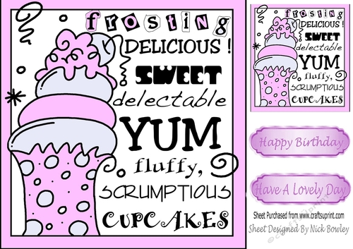 pink iced cupcake for your BIRTHDAY 8x8