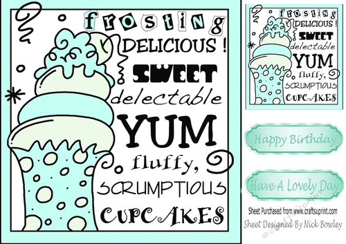 turq iced cupcake for your BIRTHDAY 8x8
