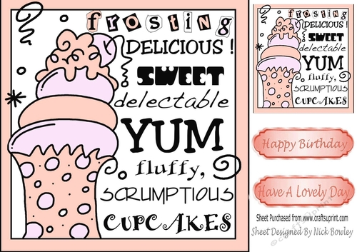 peach iced cupcake for your BIRTHDAY 8x8