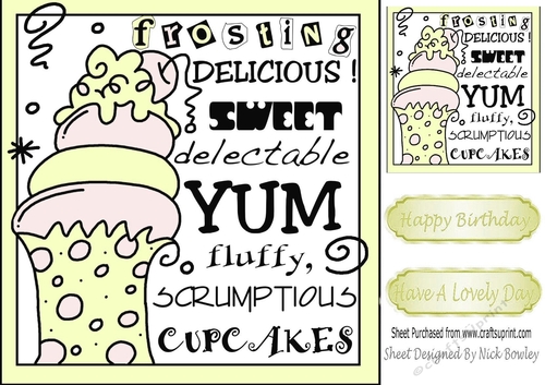 lemon iced cupcake for your BIRTHDAY 8x8