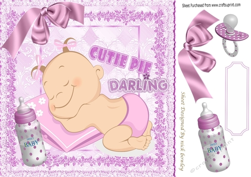 cutiepie baby girl with her bottle and dummy 8x8