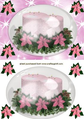 Pretty Pink Christmas Candles in a Dome