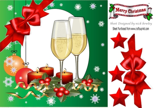 Lovely glasses of wine with baubles 8x8