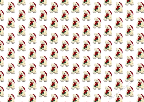 backing paper of teddy in santa hat