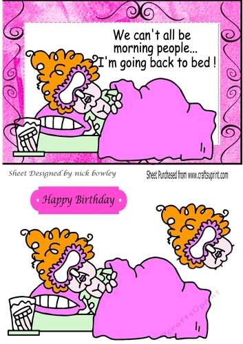 Lazy stella in bed (pink) A5