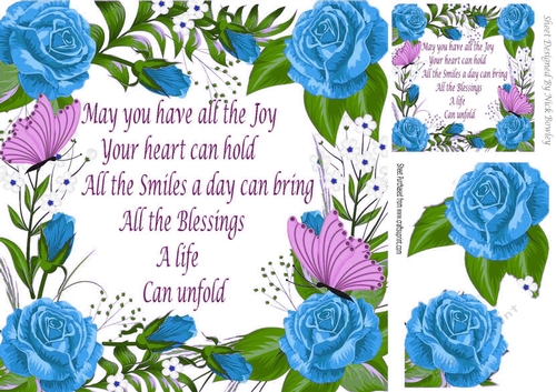 lovely frame adorned with blue roses for that special someone 8x8