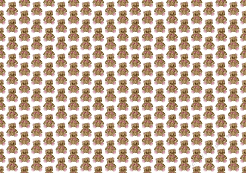 cute furry effect teddy bear  in pink backing paper