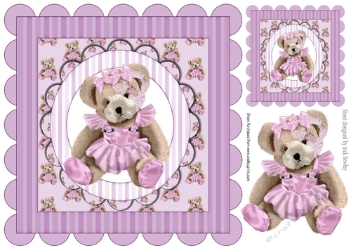 Pretty bear in pink ballerina tutu 8x8