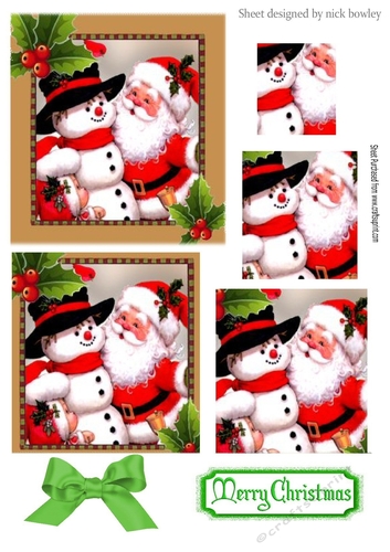 Lovely folklore snowman with santa pyramids