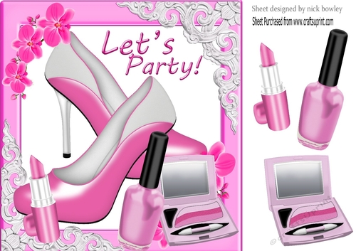 Lets party! lovely pink shoes & Accessories 8x8