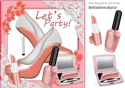 Lets party! lovely peach shoes & Accessories 8x8