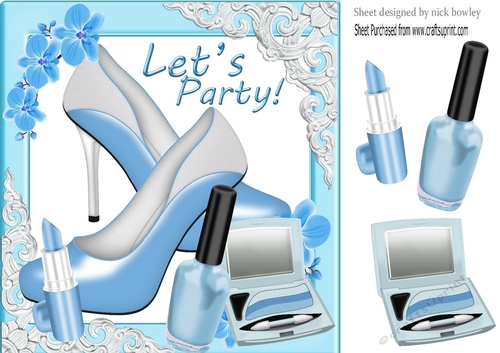 Lets party! lovely blue shoes & Accessories 8x8