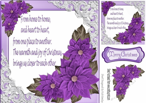 Pretty corner purple roses for you with bow 8x8