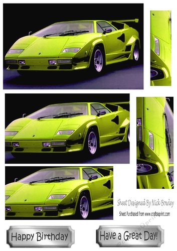 Lovely lime green Lamborghini pyramids