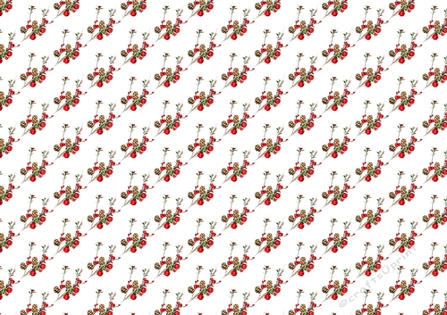 Lovely Christmas Red Berries with cones backing paper