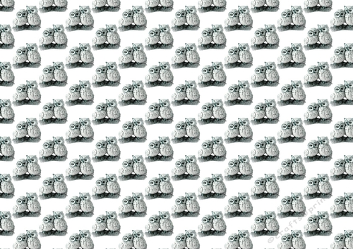 Sweet pair of snow owls on a branch christmas backing paper