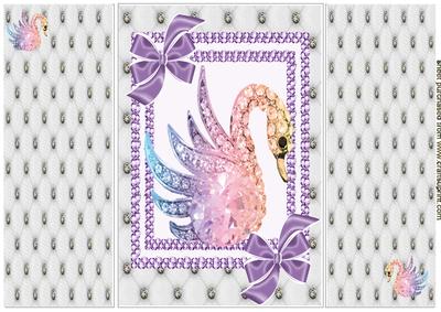 Pretty Gatefold of a Rainbow Swan