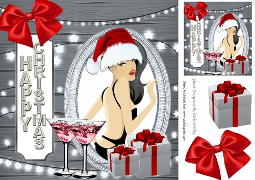 Party Time! at christmas with cocktails and fairy lights 8x8