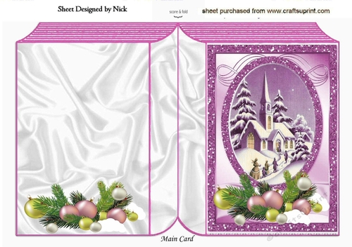 Going to the church on christmas in the snow folded book