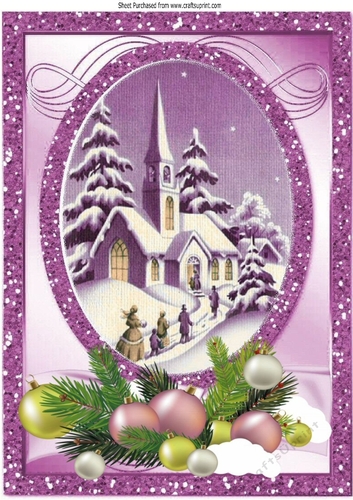Going to the church on christmas in the snow A4