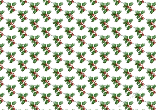 Lovely festive holly with red berries backing paper