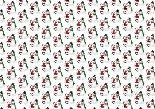Jolly Santa with snowman backing paper