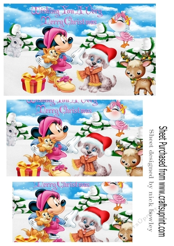 Lovely minnie mouse & friends wrapped up for the winter pyramids