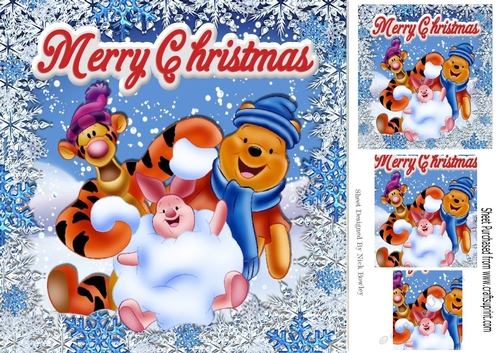 Snow much fun! in the snow with bear and friends 8x8