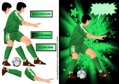 Footballer in Green with the Stars