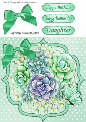 Pretty painted flowers and butterfly with polkadots 8x8