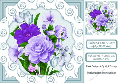 Pretty purple shades of flowers for that special day 8x8