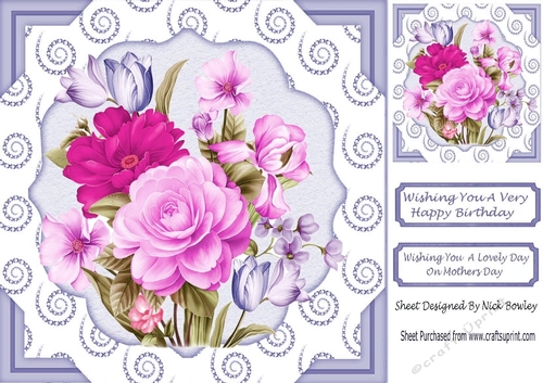 Pretty pink shades of flowers for that special day 8x8