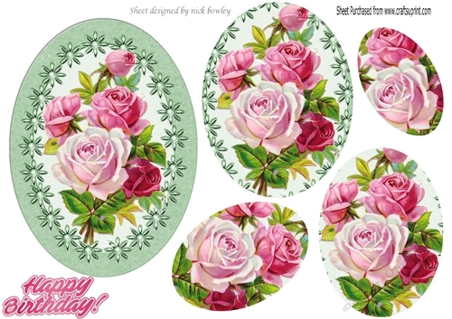pretty pink roses with pearls oval pyramids 