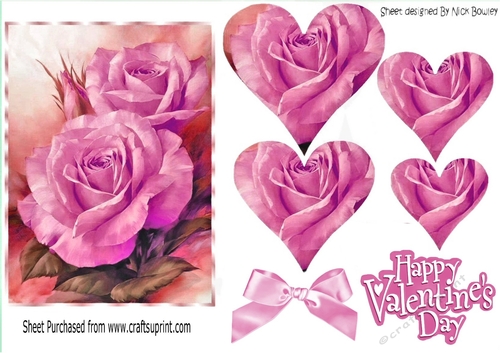pretty pink roses with heart pyramids
