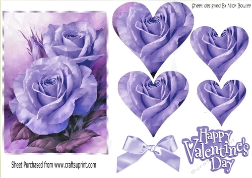 pretty lilac roses with heart pyramids