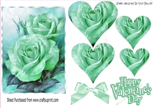 pretty turq roses with heart pyramids